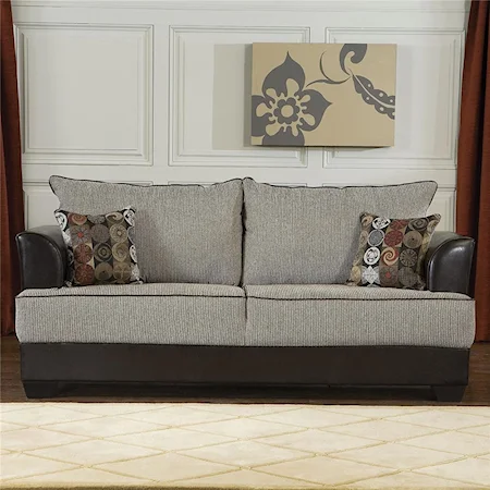 Stationary Sofa with Track Arms